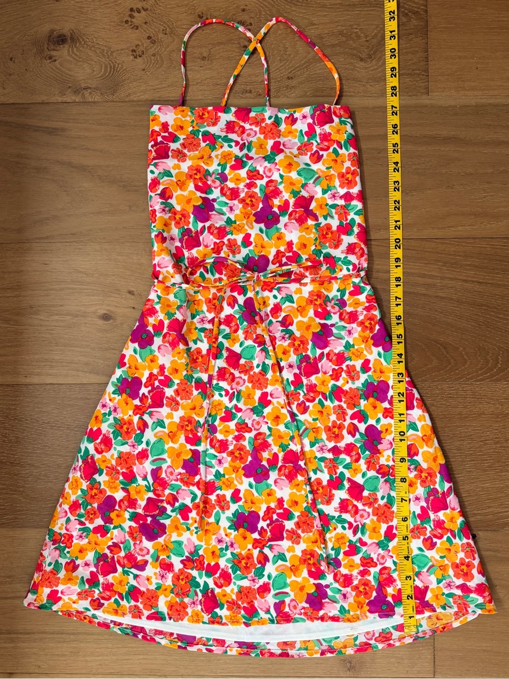 Princess Polly Tropical Floral Halter Crossback Tie Mini Dress Women's 4 EUC - Picture 8 of 8